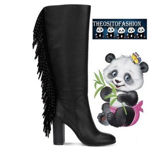 Kenneth Cole Justin Fringe Women Boots Studs Size- 8-M COD/195